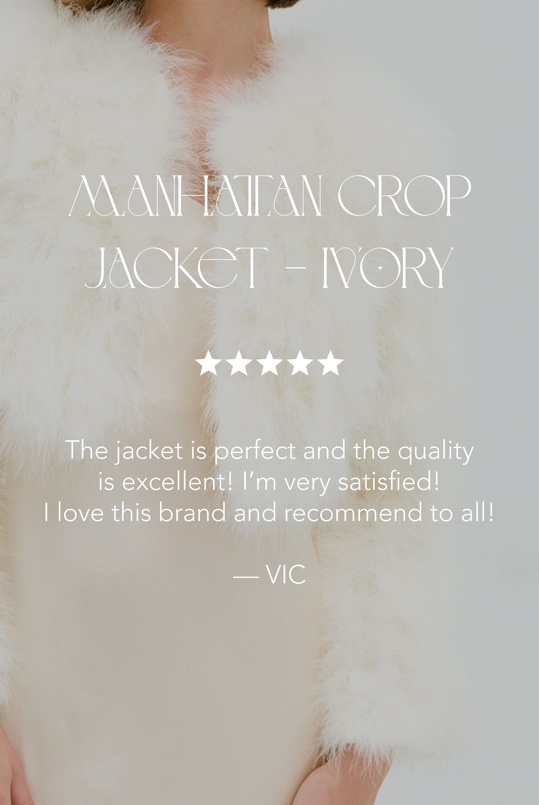 bubish Manhattan Crop Feather Jacket Ivory JACKET