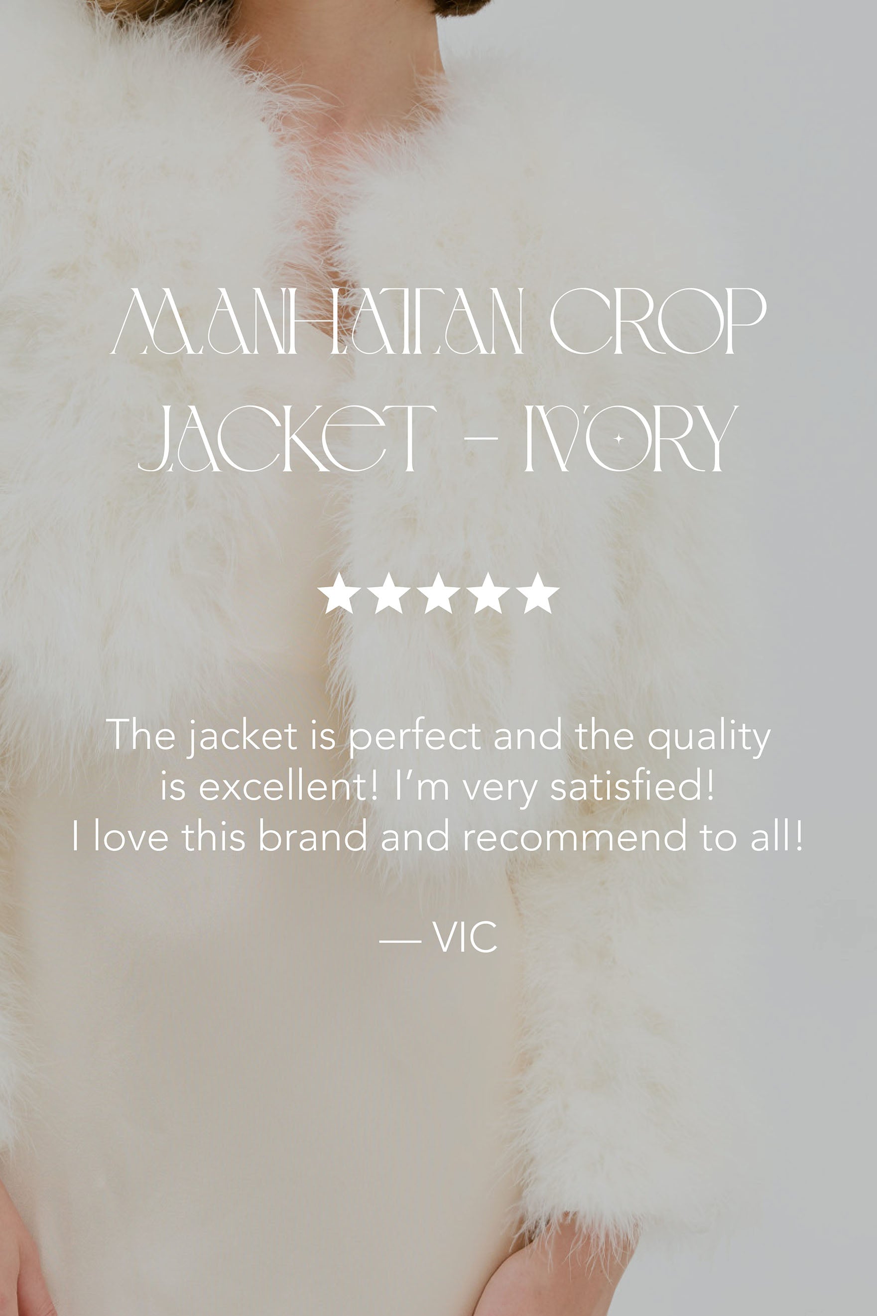 bubish Manhattan Crop Feather Jacket Ivory JACKET