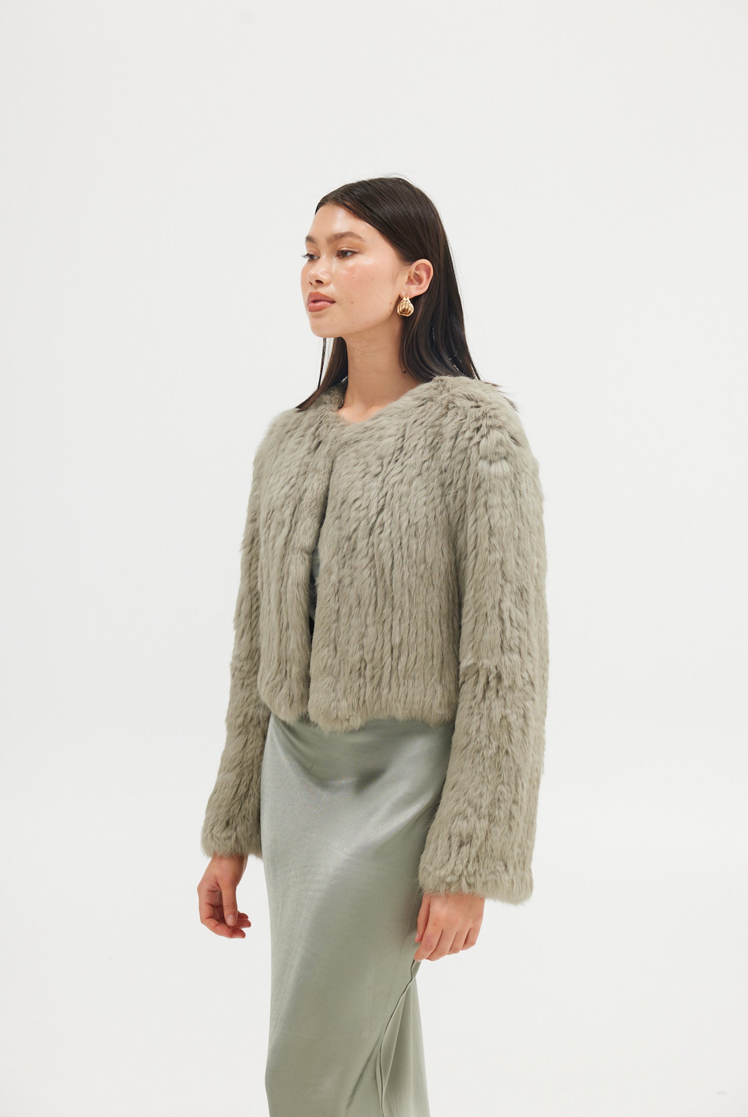 Lola Crop Jacket - Sage JACKET Bubish Luxe