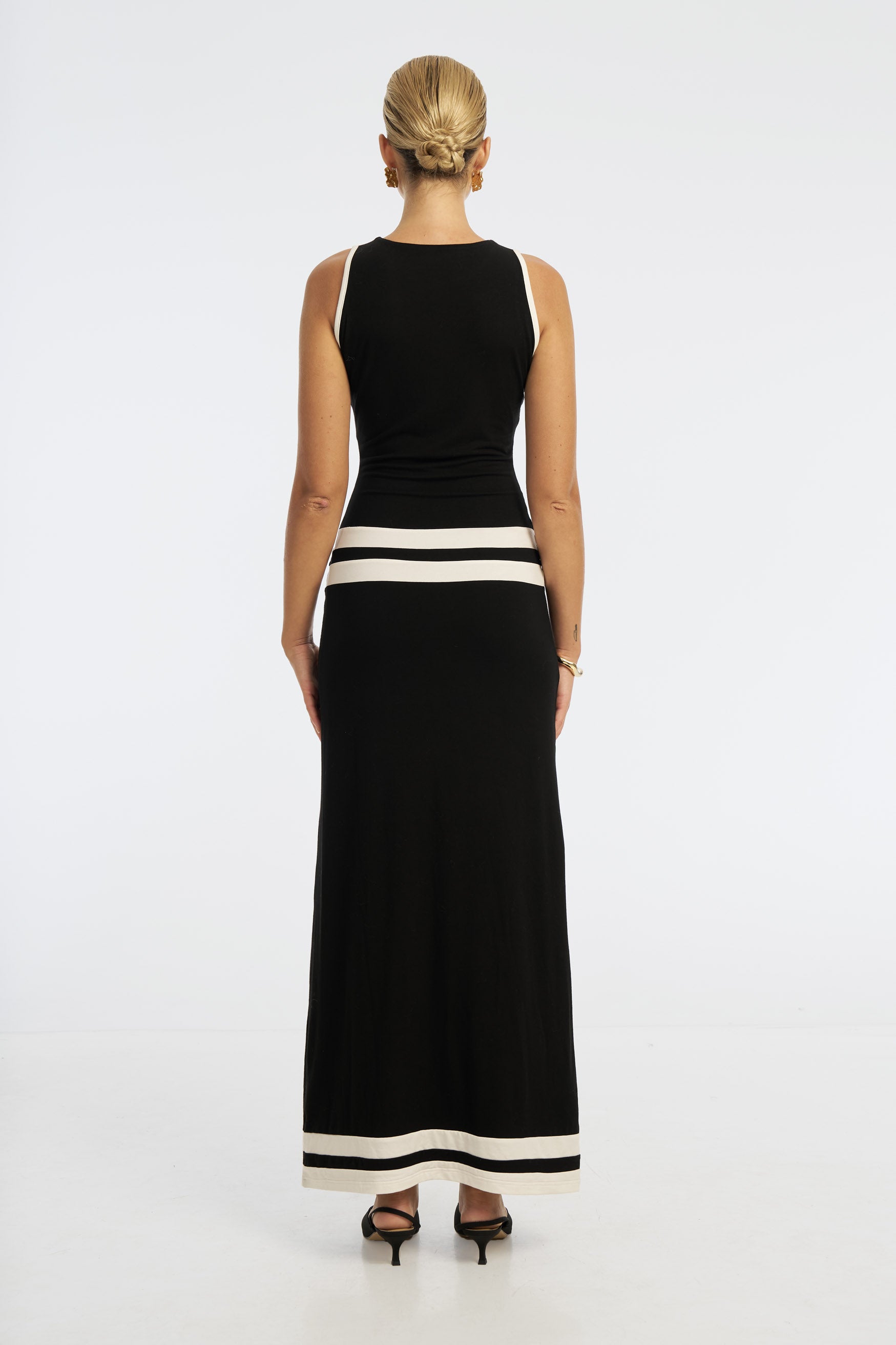 bubish Paloma Jersey Maxi Dress Black/White DRESS