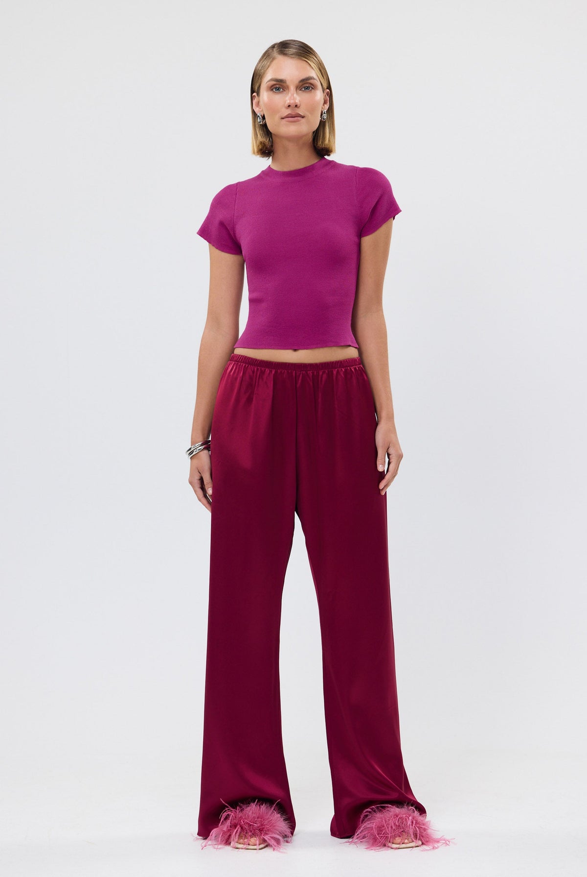 bubish Alexandra Pant Raspberry SATIN PANT