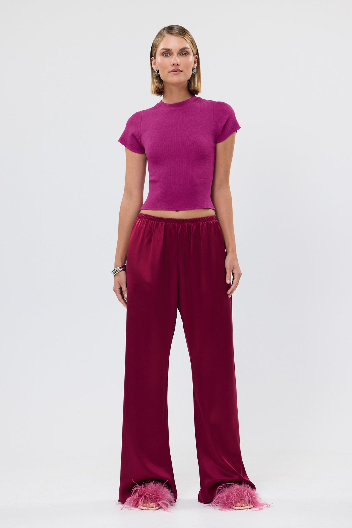 bubish Alexandra Pant Raspberry SATIN PANT