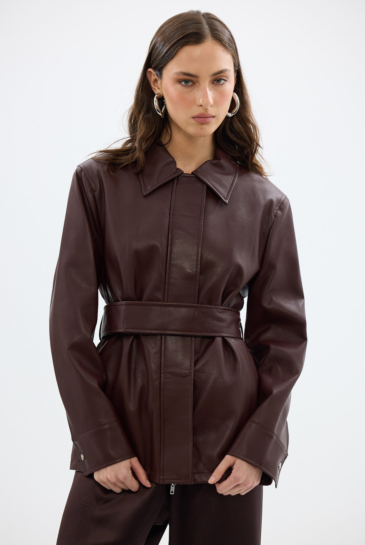 bubish Ellery Faux Leather Jacket Bordeaux FAUX LEATHER JACKET
