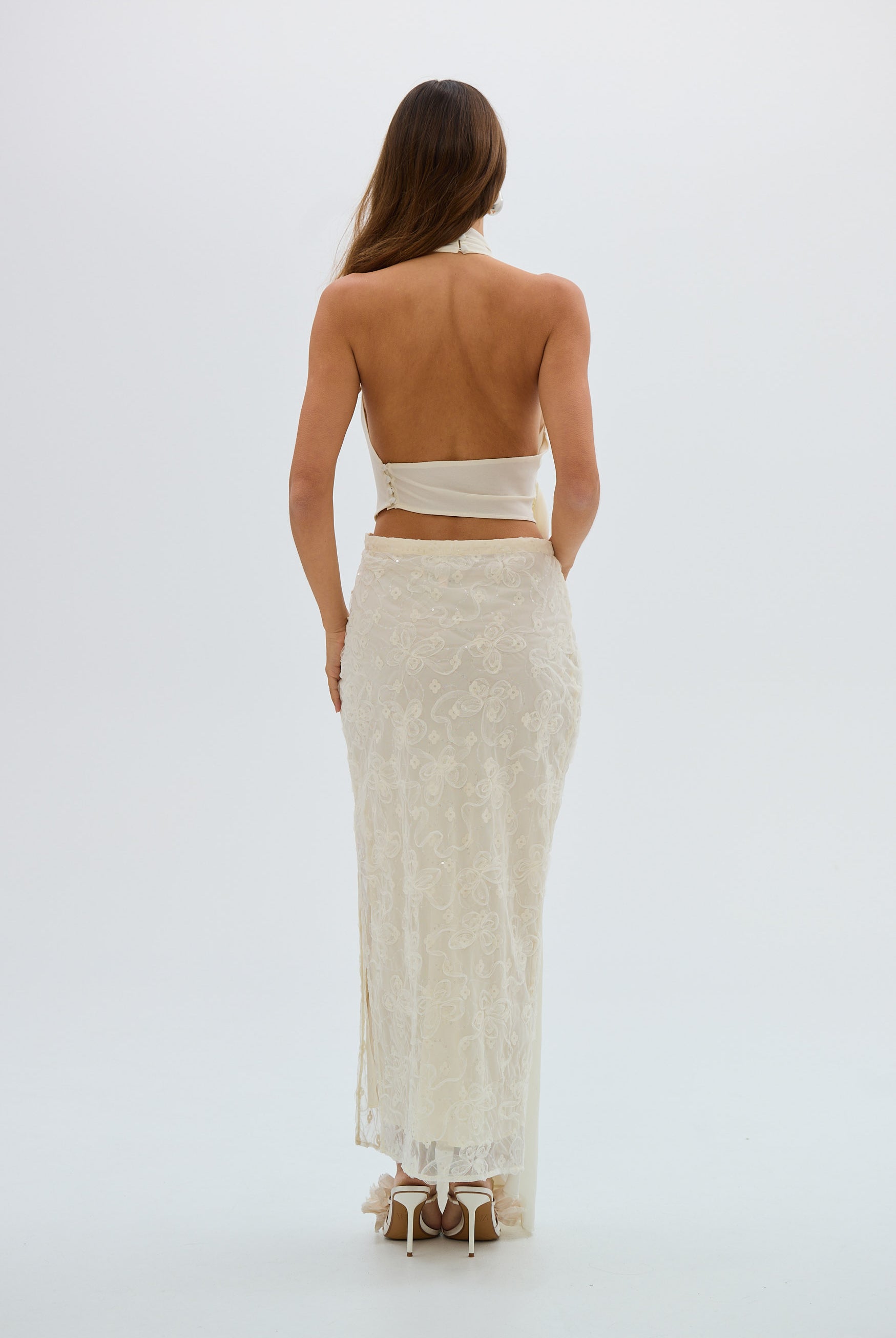 bubish Hailey Cowl Neck Top Ivory TOP