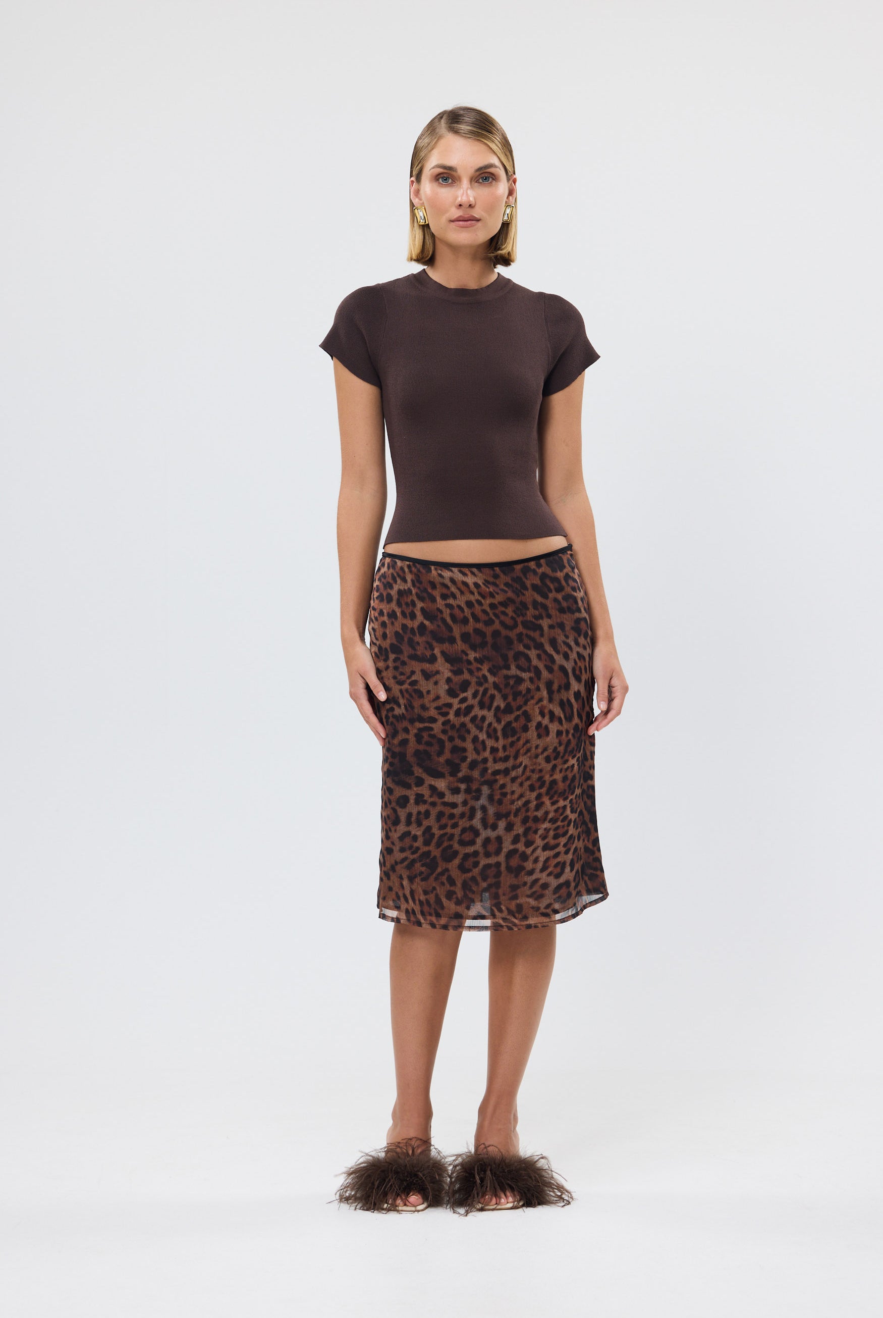 bubish Hailey Midi Skirt Leopard LEOPARD MIDI SKIRT
