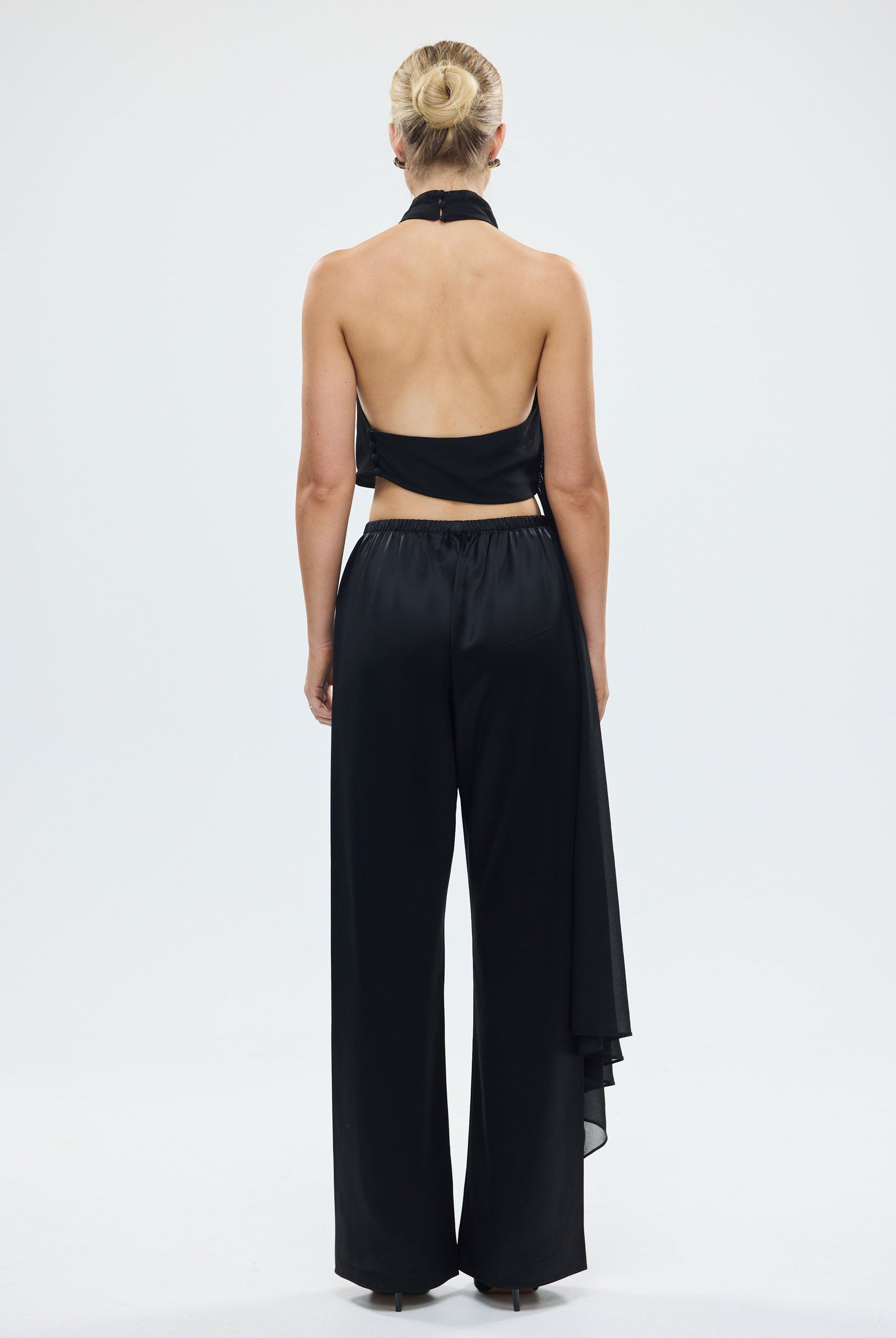 Hailey Cowl Neck Top Black PARTY OUTFIT & PARTY SETS bubish