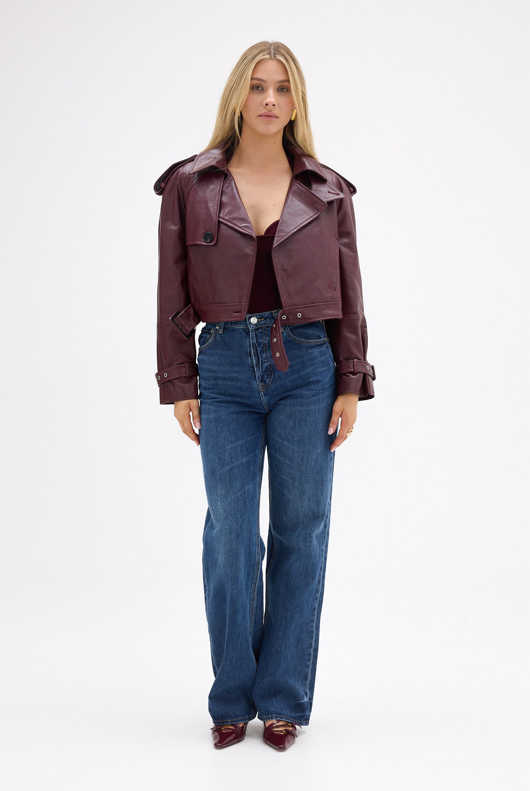 bubish Kara Jacket - Cherry FAUX LEATHER JACKET