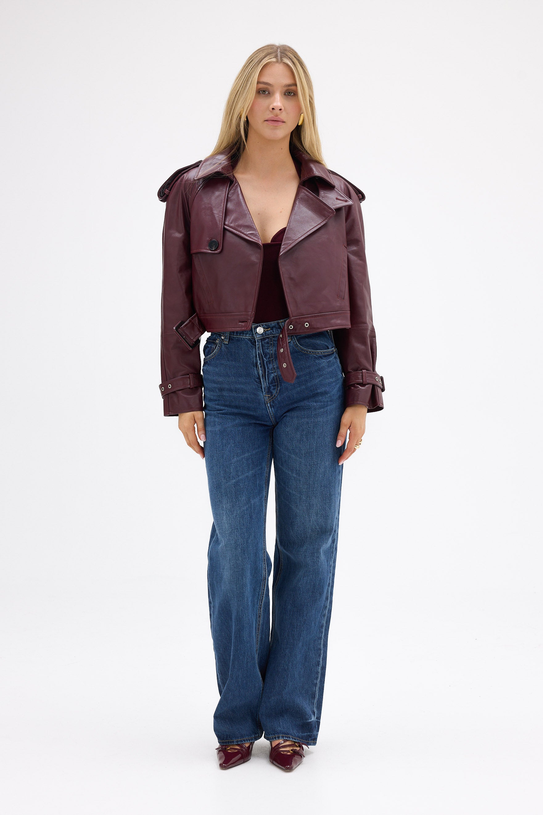 bubish Kara Jacket - Cherry FAUX LEATHER JACKET