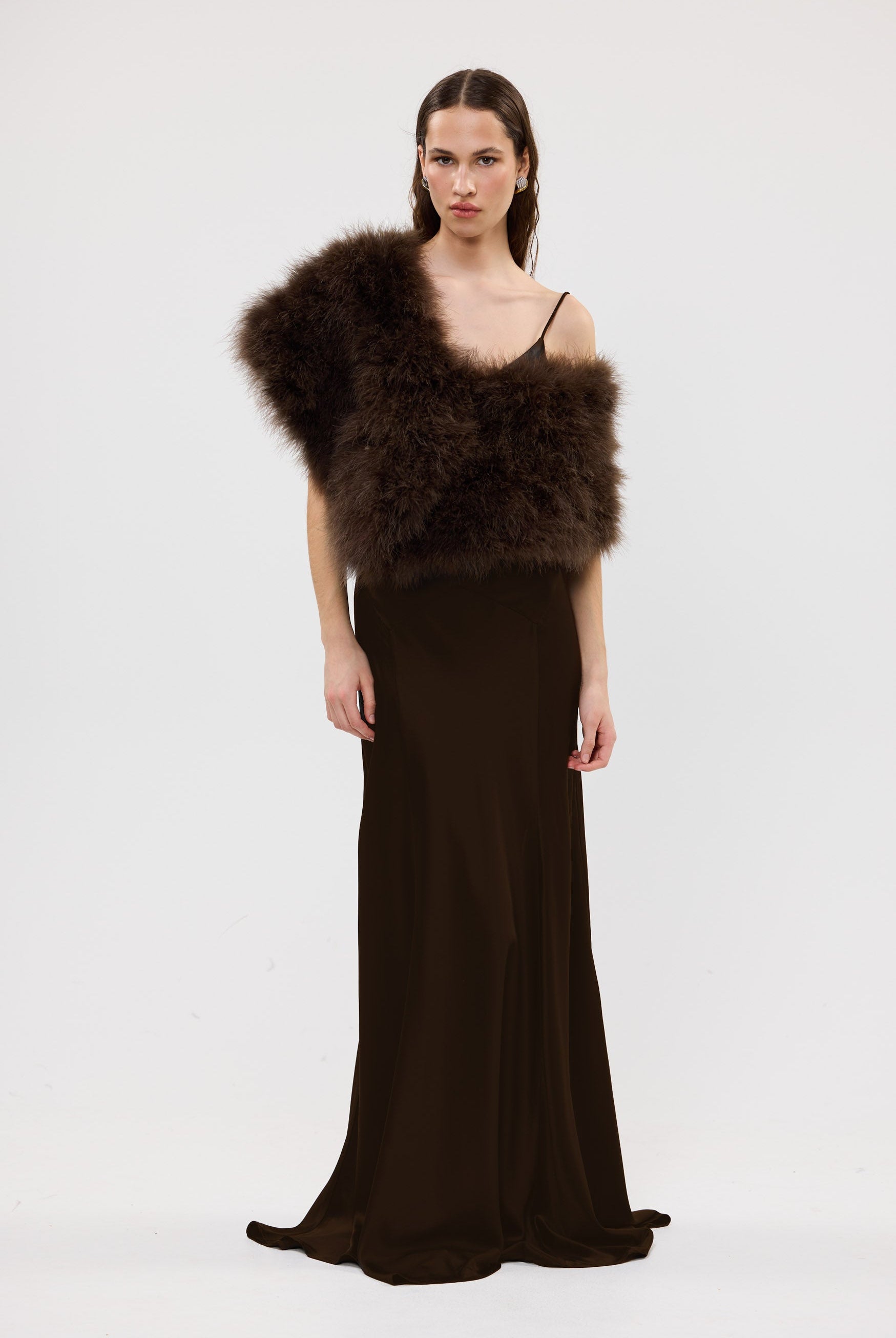 bubish Lottie Wrap Chocolate FEATHER WRAP
