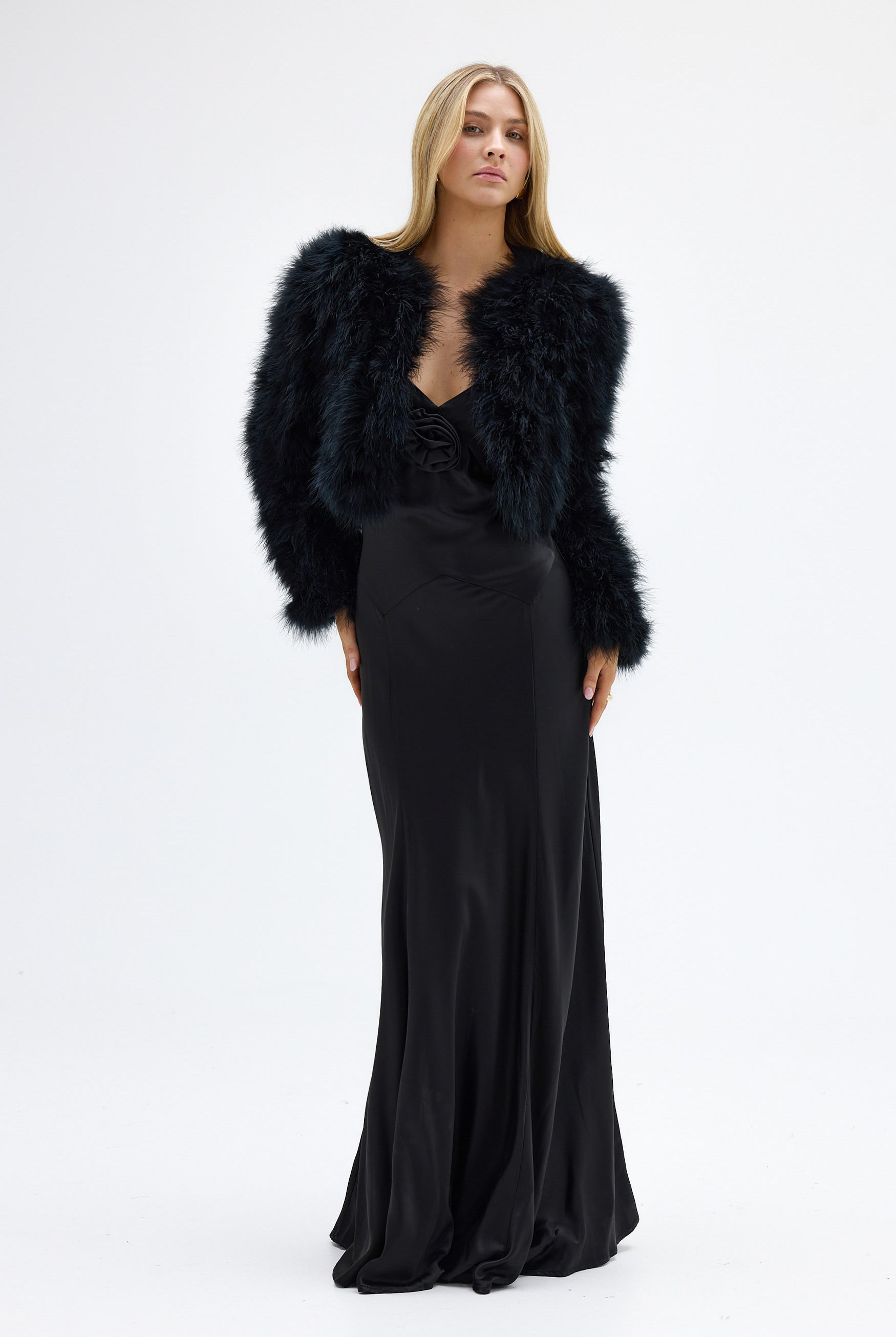 bubish Manhattan Crop Feather Jacket Black JACKET