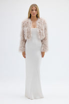 bubish Manhattan Crop Feather Jacket Blush JACKET