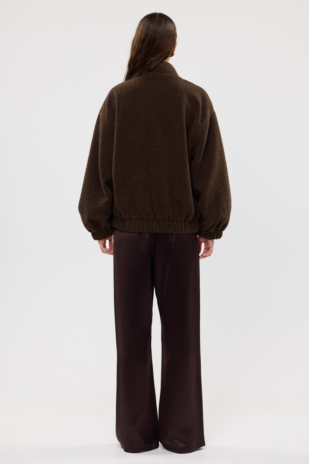 bubish Mason Boucle Bomber Jacket Chocolate BOUCLE BOMBER JACKET