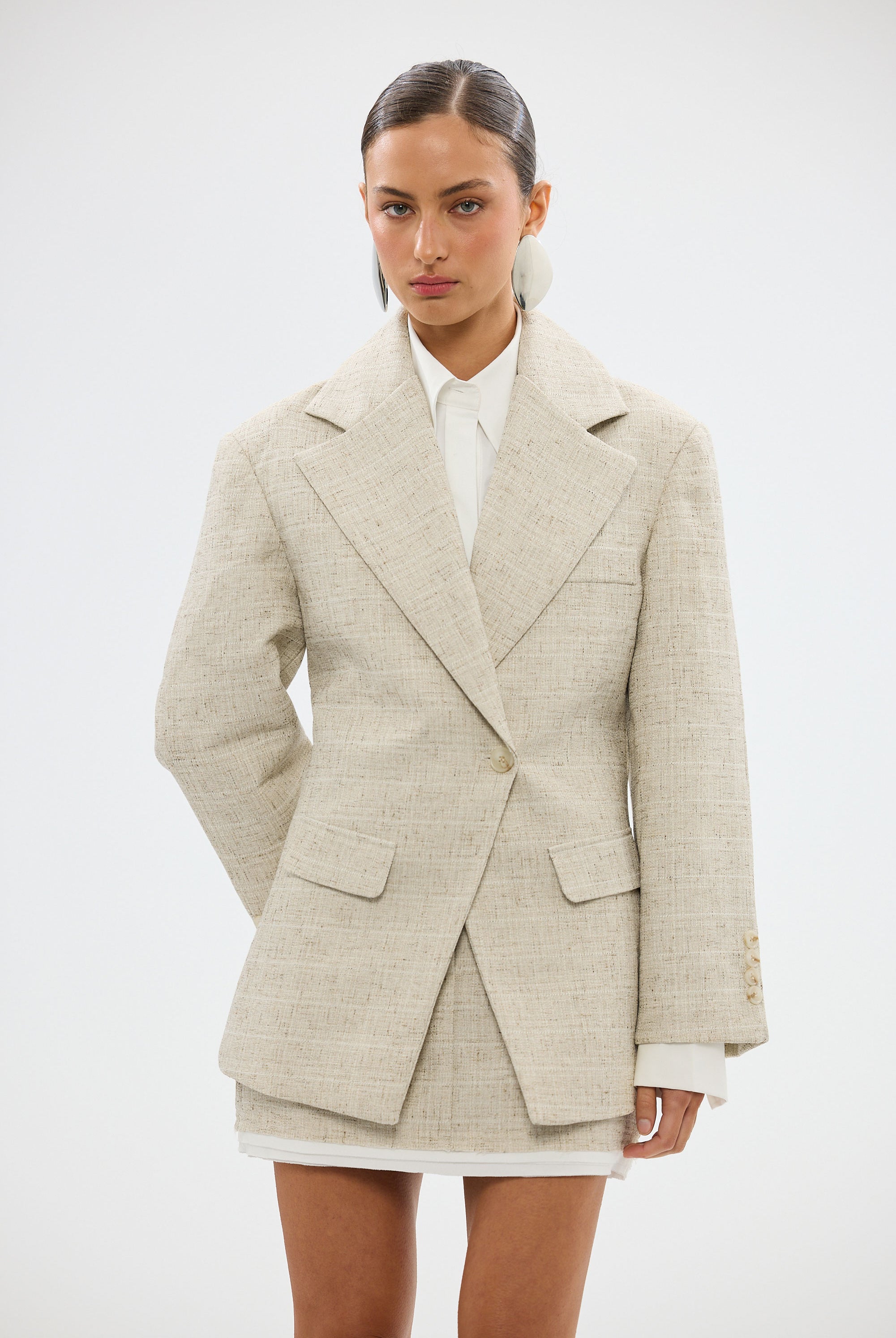 bubish Mattie Cinched Blazer - Natural MINI SKIRT