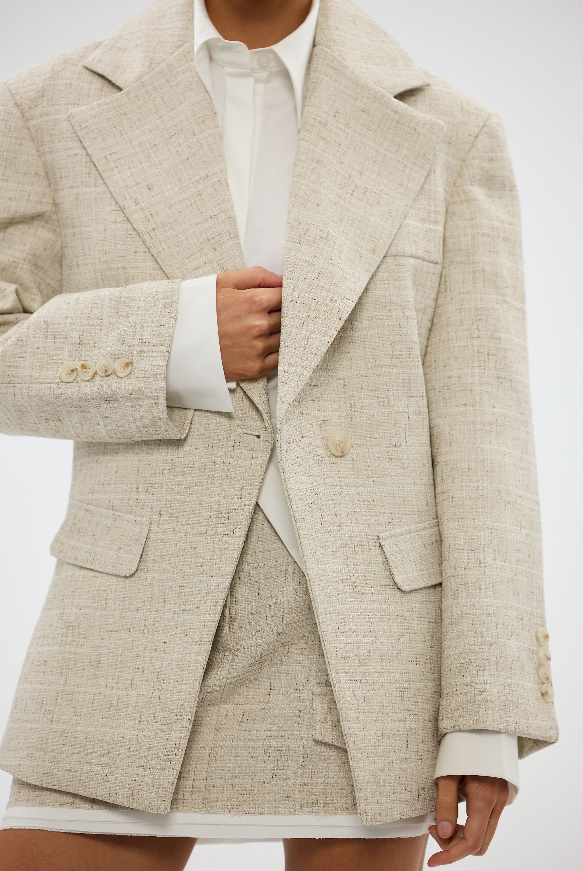 bubish Mattie Cinched Blazer - Natural MINI SKIRT