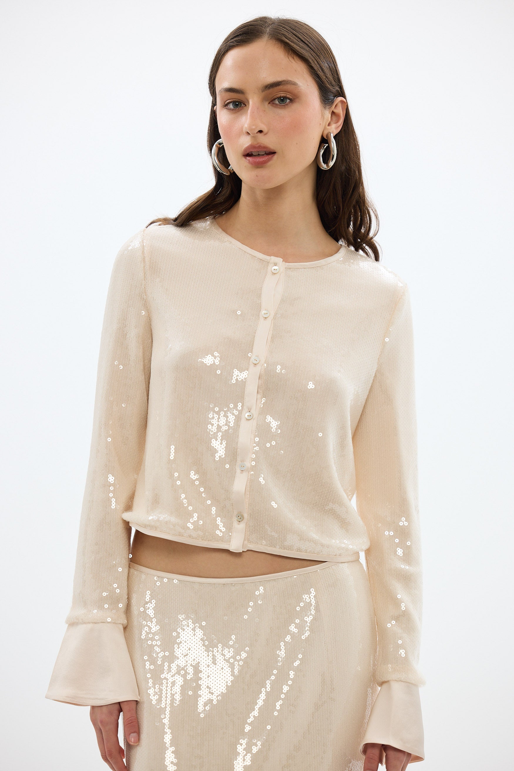 bubish Nadine Sequin Top Pale Pink PARTY TOP