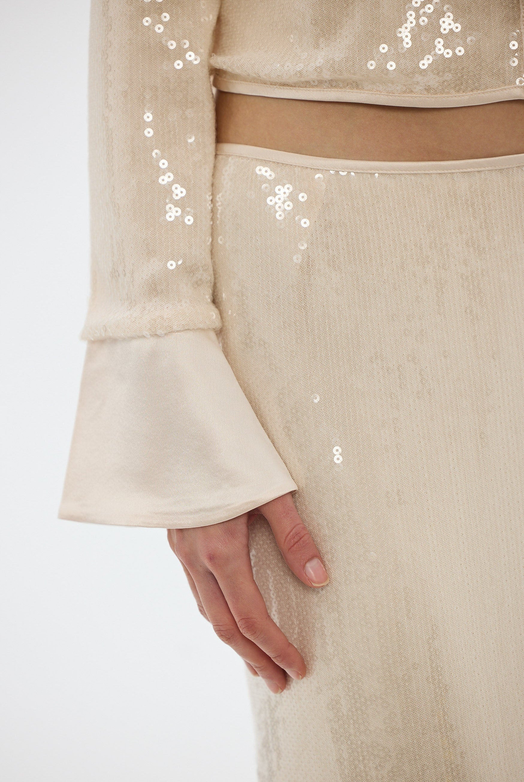 bubish Nadine Sequin Top Pale Pink PARTY TOP