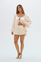 bubish Penelope Bow Hot Short Ivory SHORTS