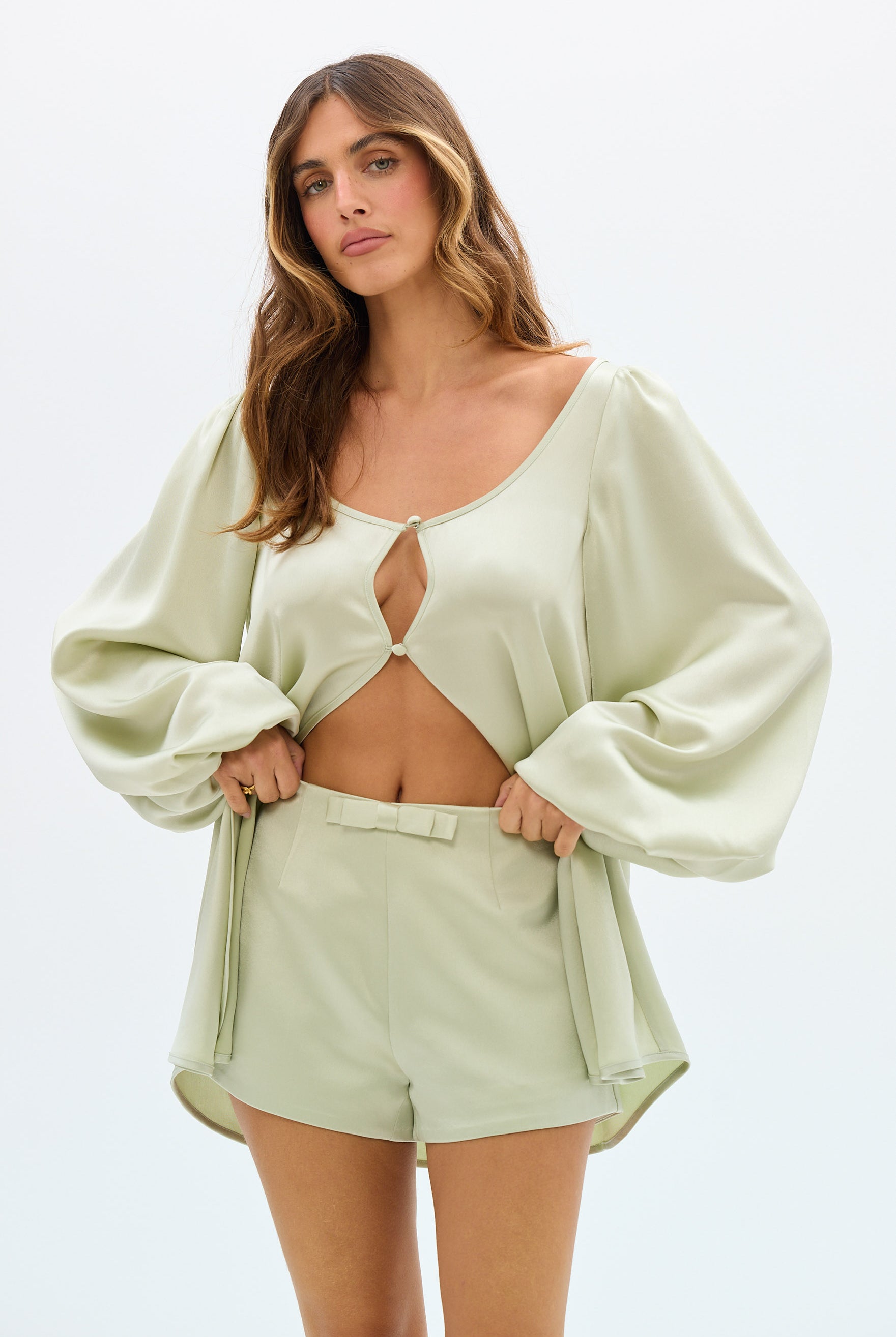 bubish Penelope Bow Hot Shorts - Pistachio SHORTS