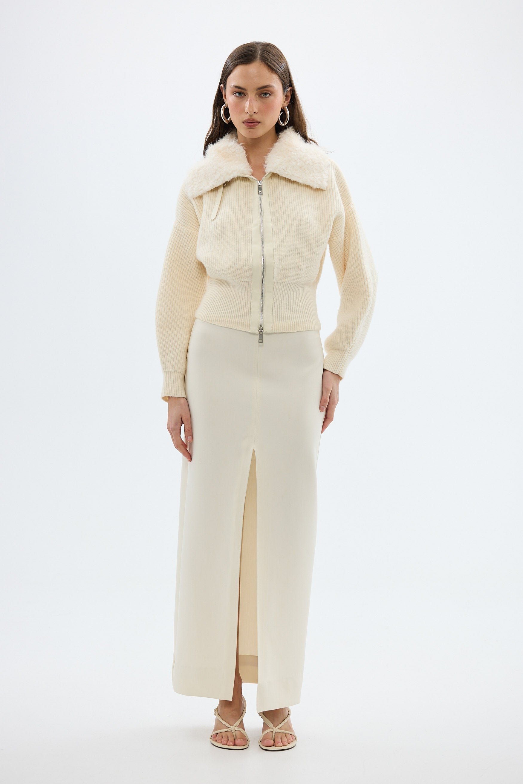 bubish Ruby Wool Knit Cardigan Ivory KNIT CARDIGAN JACKET