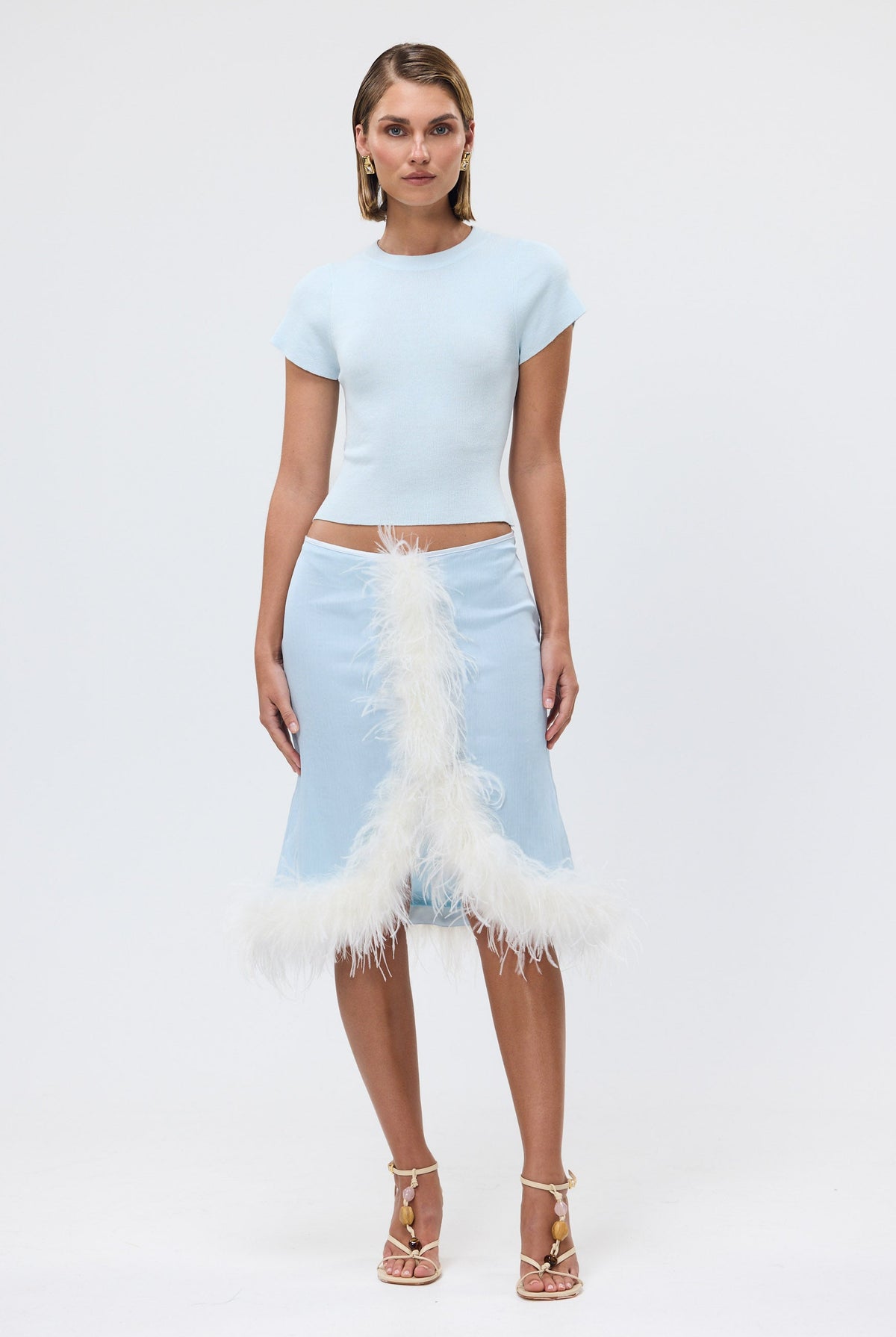 bubish Tori Knit Top Pale Blue KNIT TSHIRT