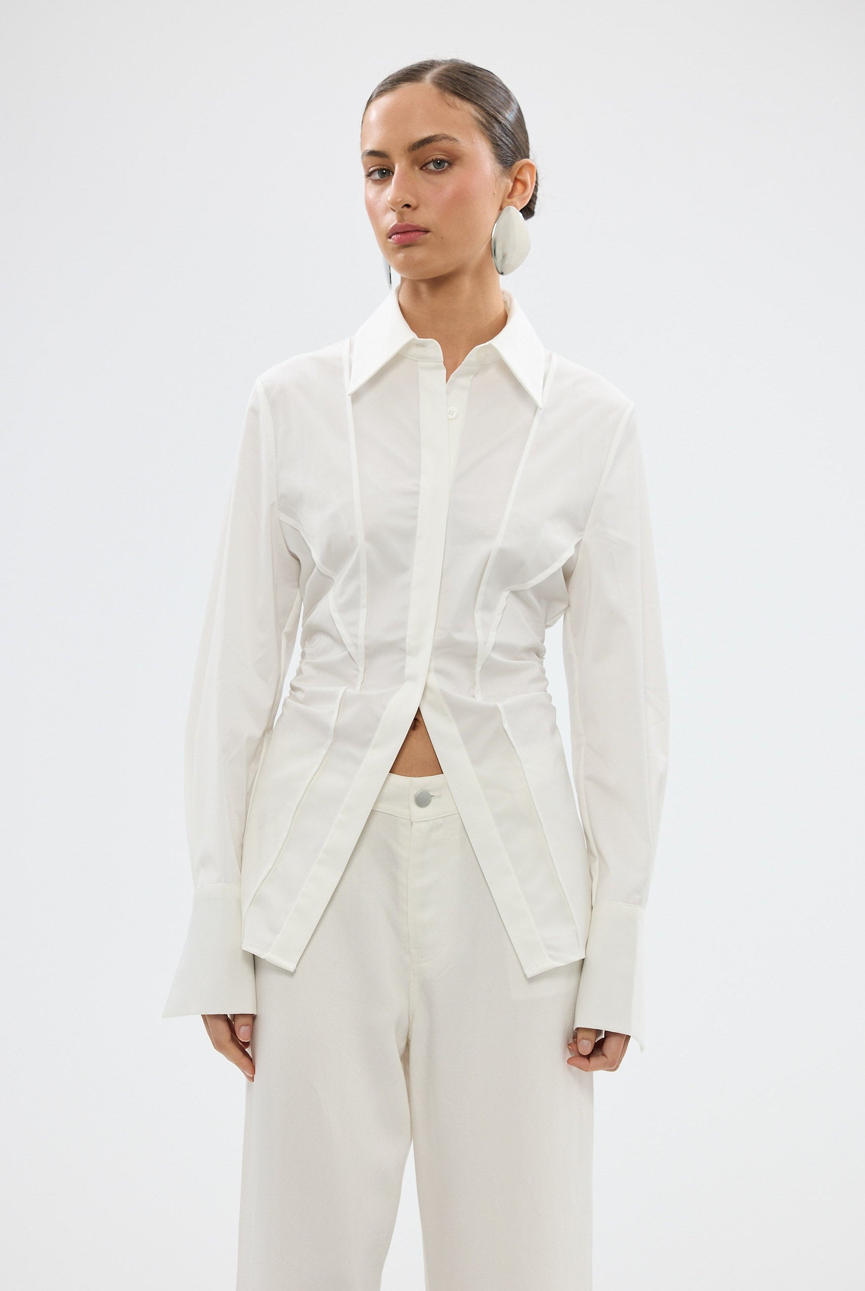 bubish Ellidy Cinched Shirt - White SHIRTS