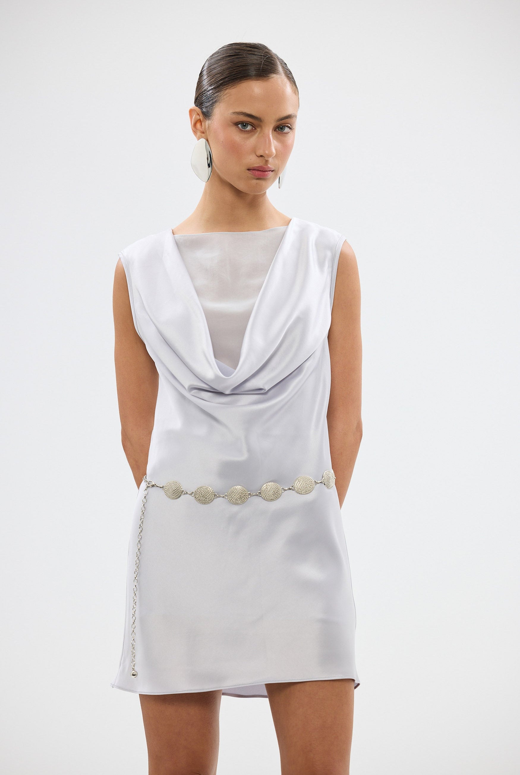 bubish Paige Cowl Neck Dress - Silver TOPS