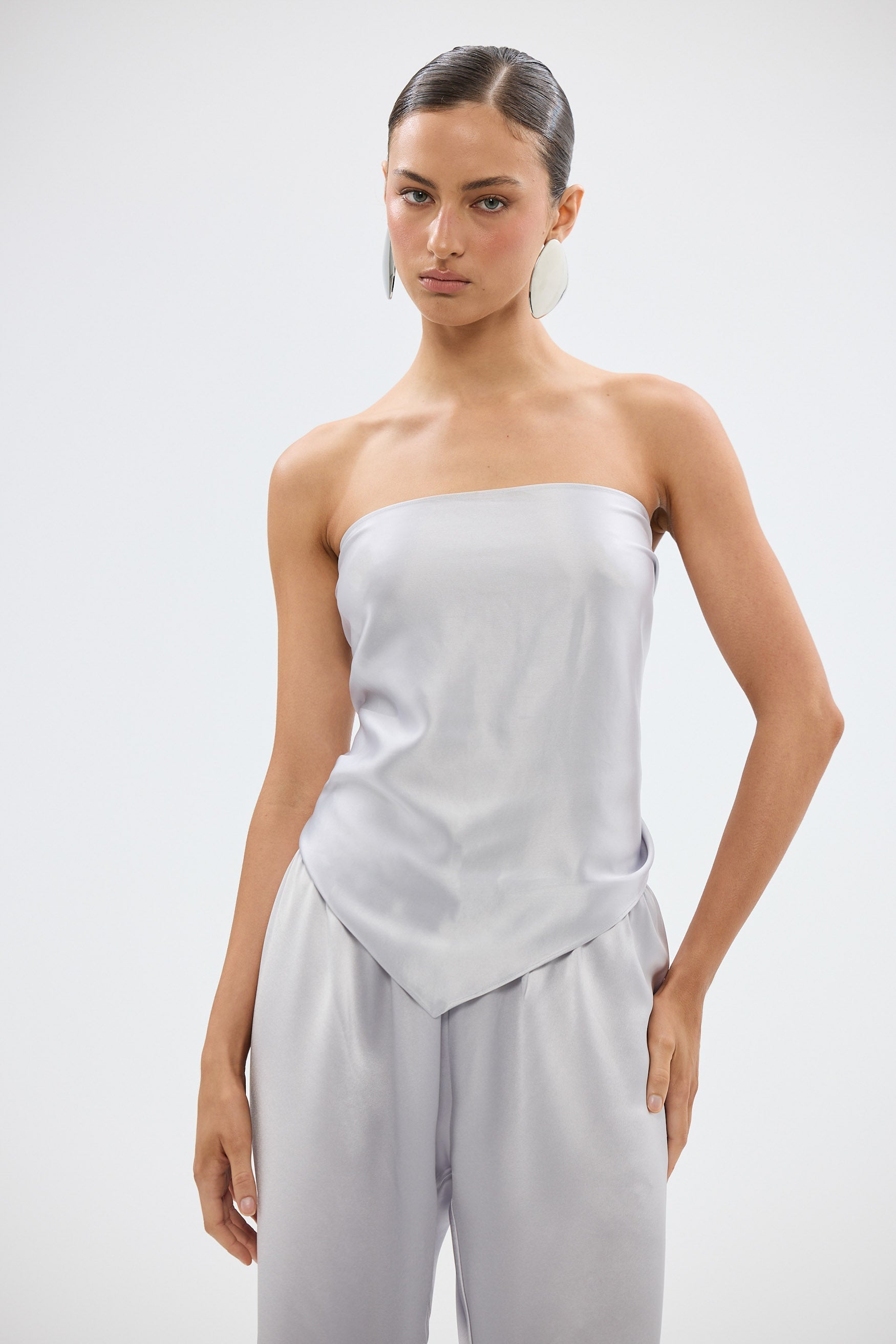 bubish Paige Scarf Top - Silver TOPS