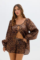 bubish Penelope Bow Hot Short Leopard SHORTS