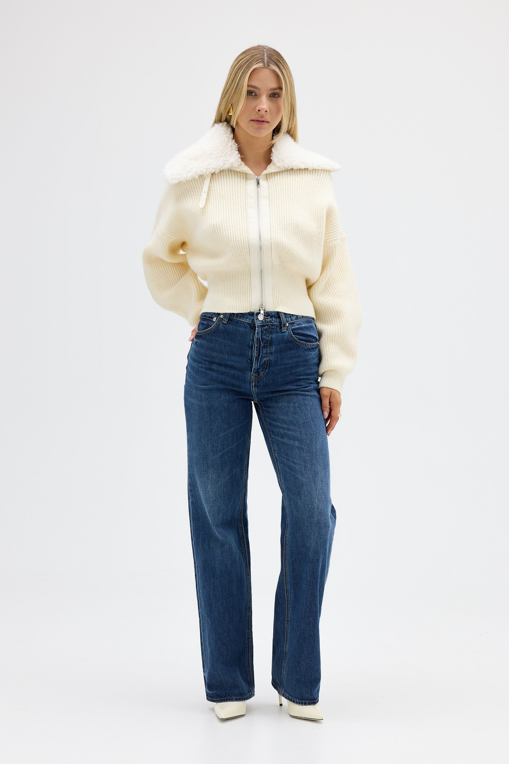 bubish Ruby Wool Knit Cardigan Ivory KNIT CARDIGAN JACKET