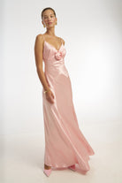 Savannah Rosette Gown - Rose Pink DRESS Bubish Luxe