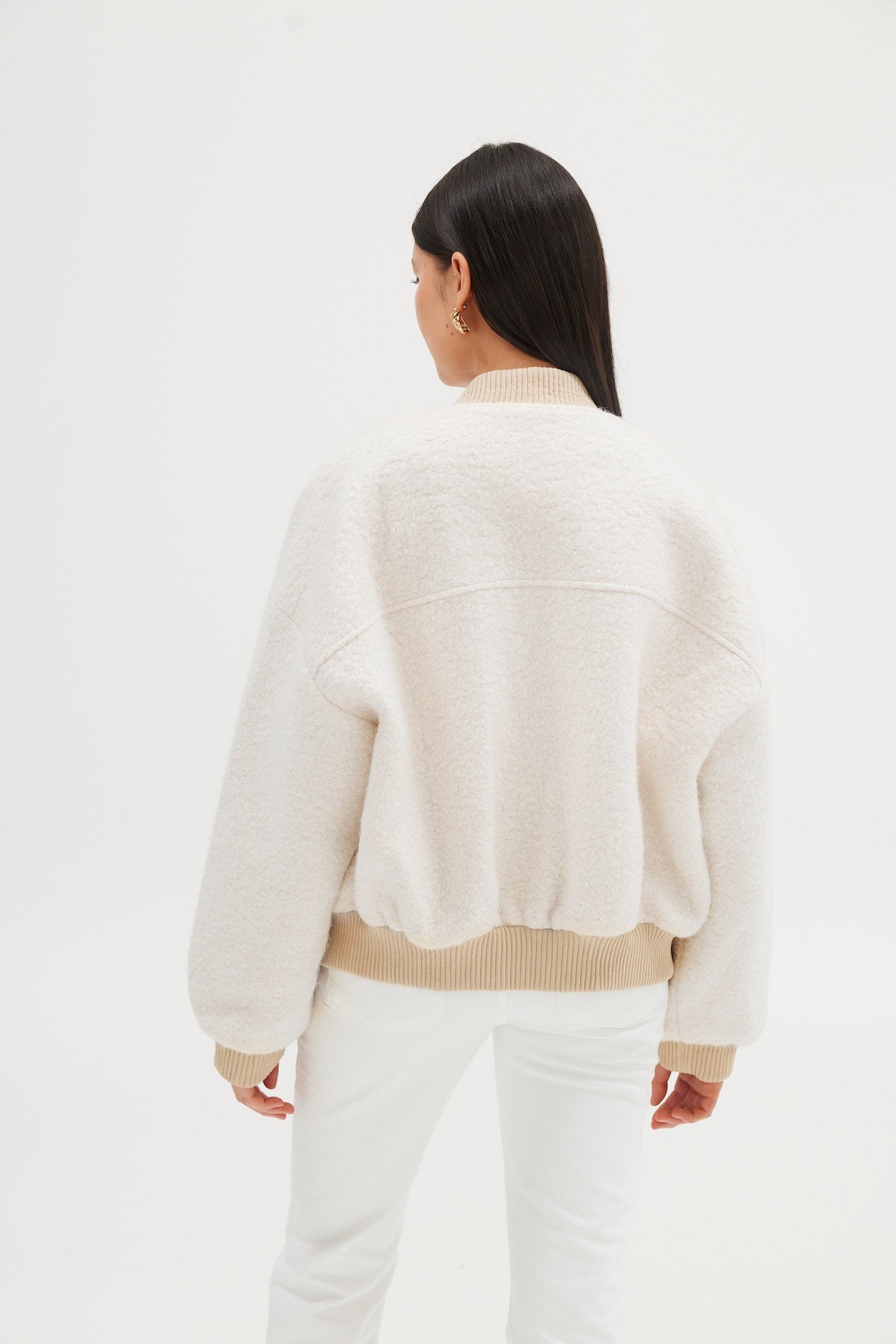 Alanna Boucle Bomber - Oatmeal JACKET Bubish Luxe