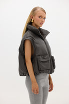 Brooklyn Leather Jacket Vest - Dark Grey JACKET Bubish Luxe