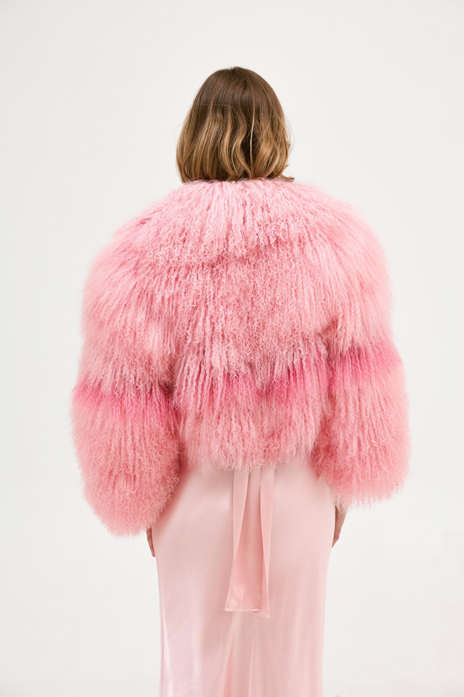 Georgina Jacket - Rosewater/Flamingo Pink | FUR JACKETS