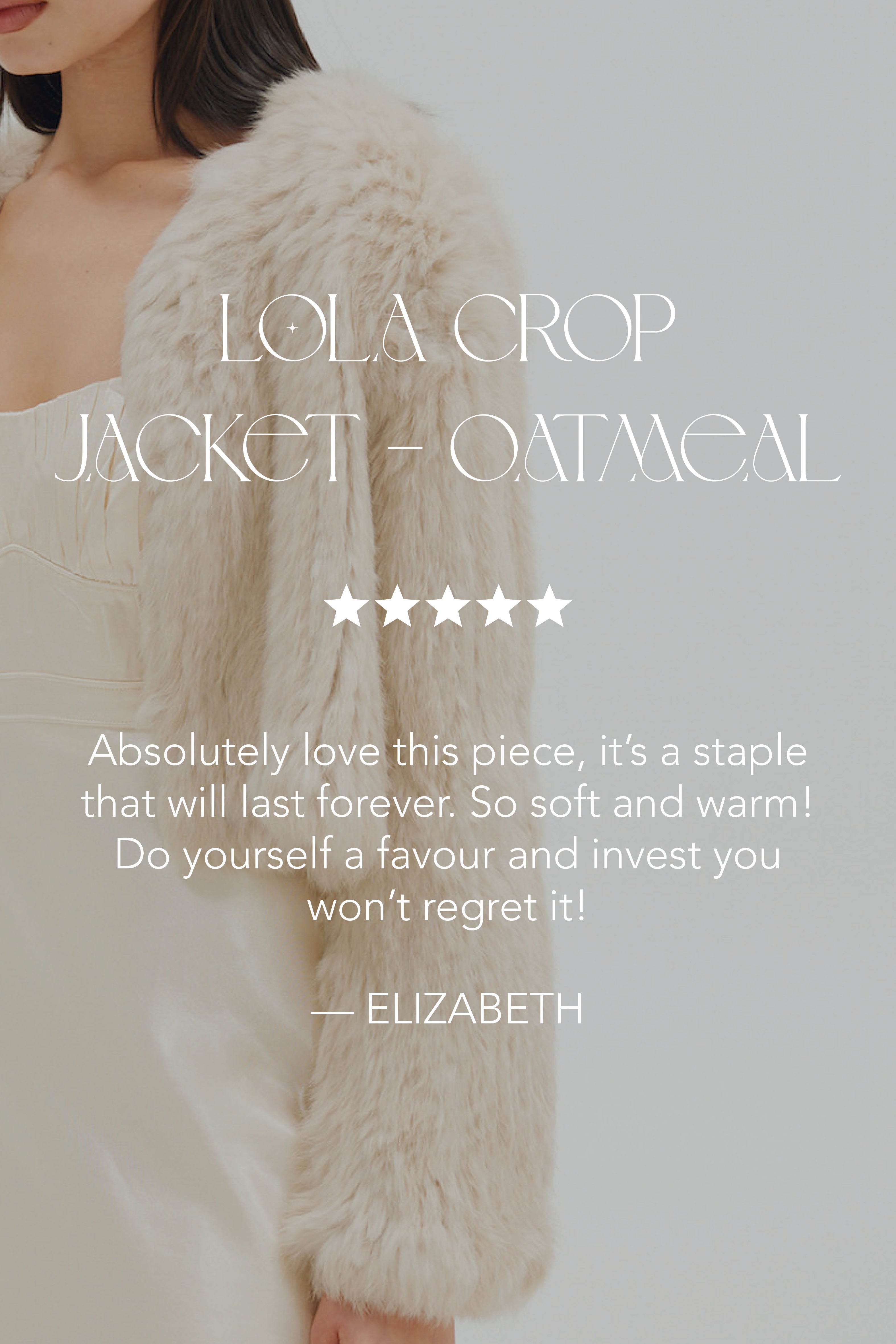 bubish Lola Crop Fur Jacket Oatmeal JACKET