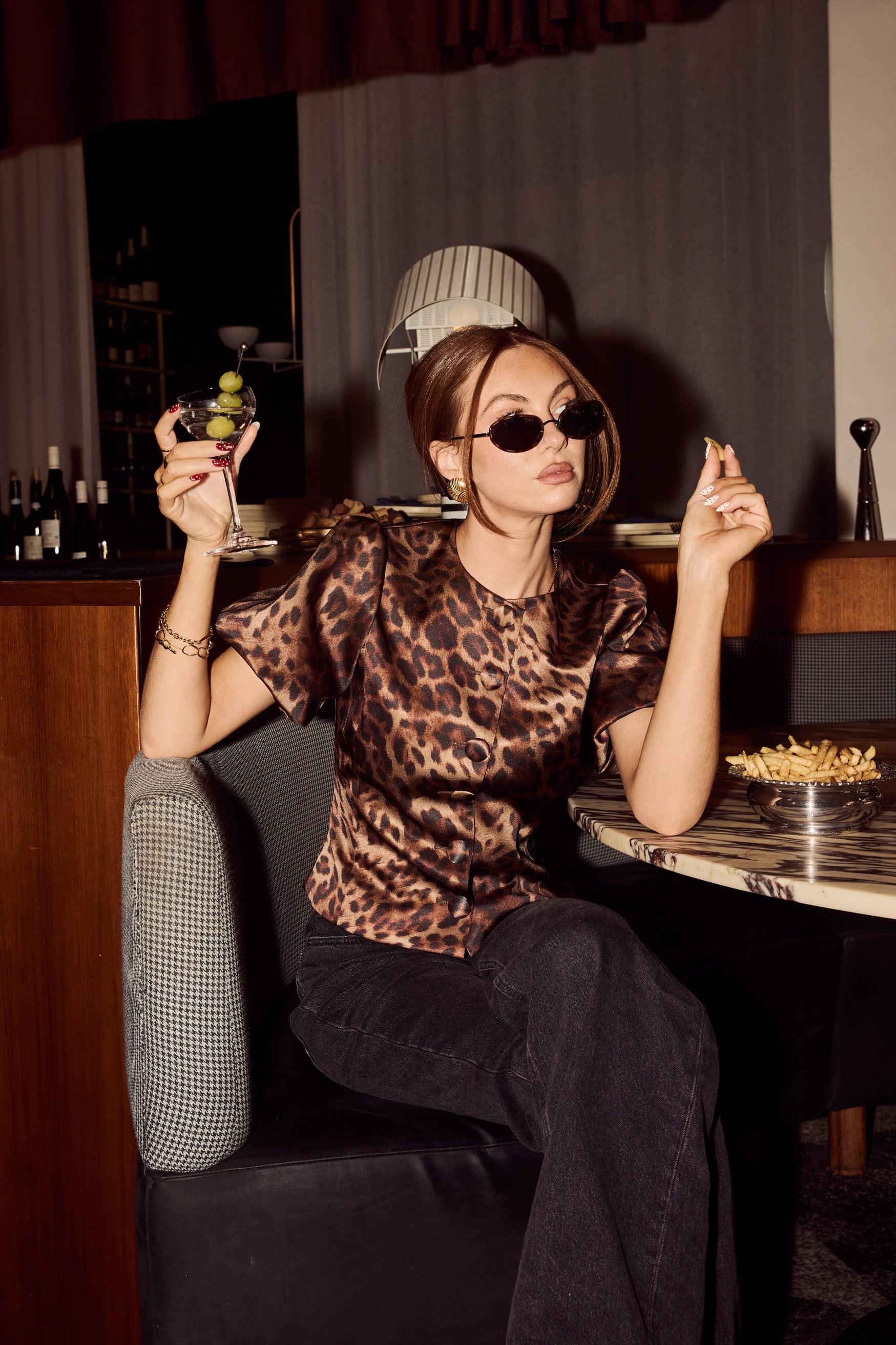 bubish Poppy Bubble Sleeve Blouse - Leopard TOPS