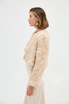 Bridal Lola Crop Jacket - Creme Brulee JACKET Bubish Luxe