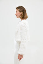 Lola Crop Jacket - White JACKET Bubish Luxe