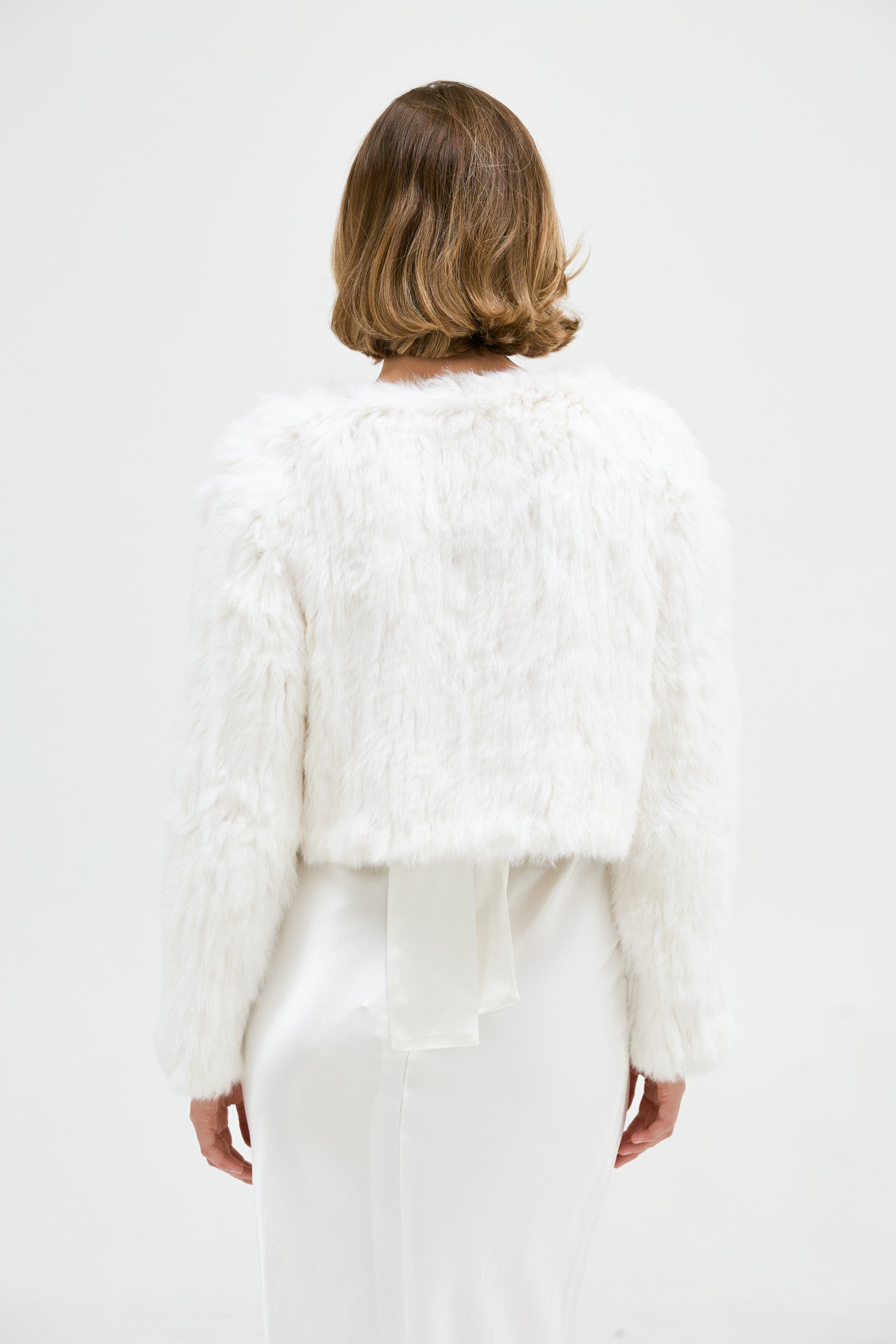 Lola Crop Jacket - White JACKET Bubish Luxe