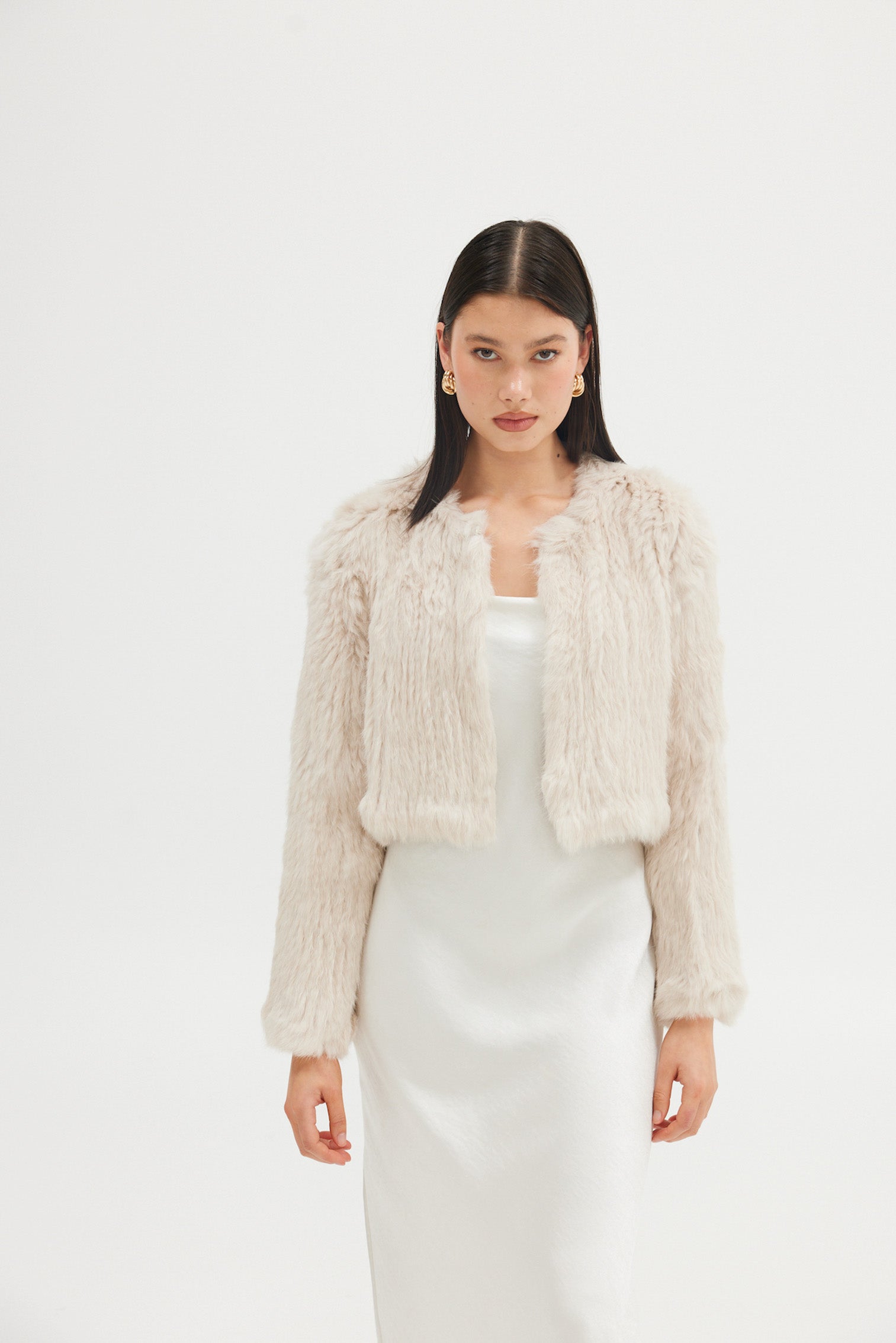 Lola Crop Jacket - Stone JACKET Bubish Luxe