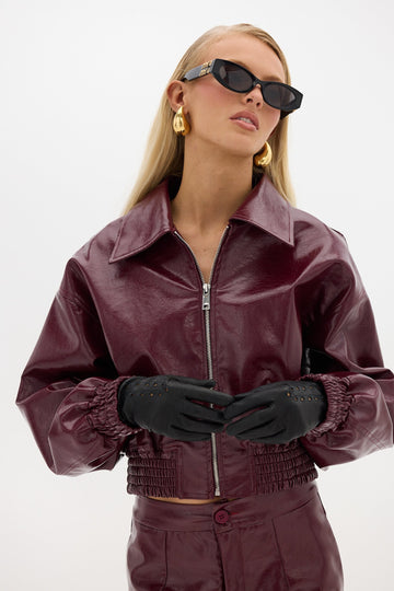 Eliza Bomber Jacket - Cherry JACKET Bubish Luxe