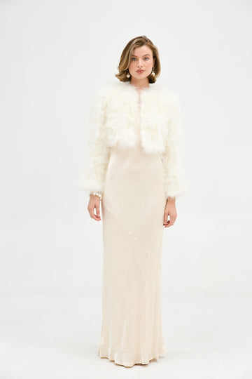 Bridal Manhattan Crop Jacket - Ivory