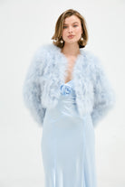 Manhattan Crop Jacket - Powder Blue JACKET Bubish Luxe