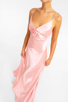 Savannah Rosette Gown - Rose Pink DRESS Bubish Luxe