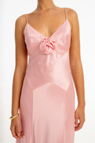 Savannah Rosette Gown - Rose Pink DRESS Bubish Luxe