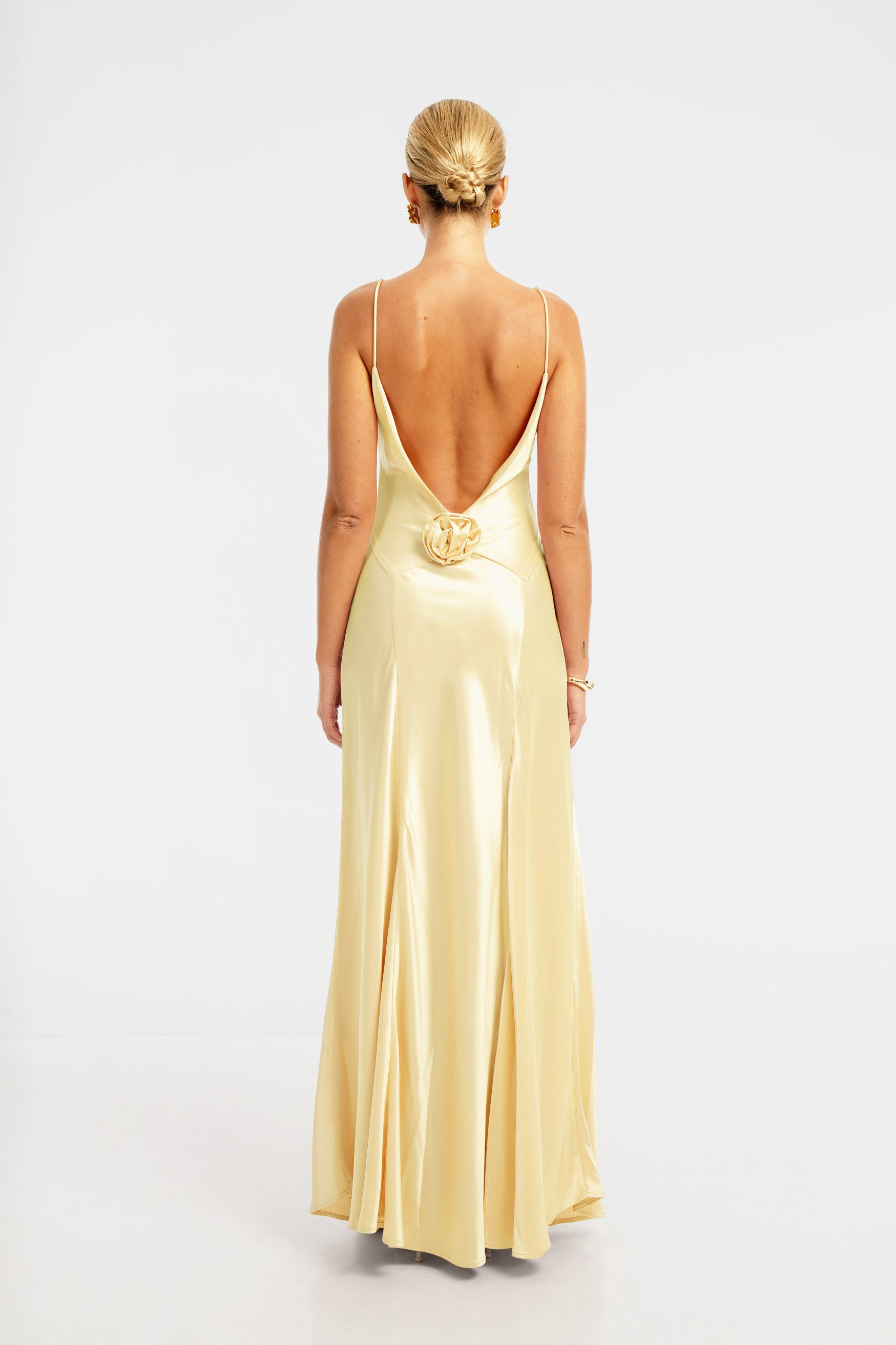 Savannah Rosette Gown - Yellow DRESS Bubish Luxe