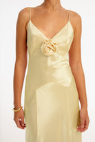 Savannah Rosette Gown - Yellow DRESS Bubish Luxe