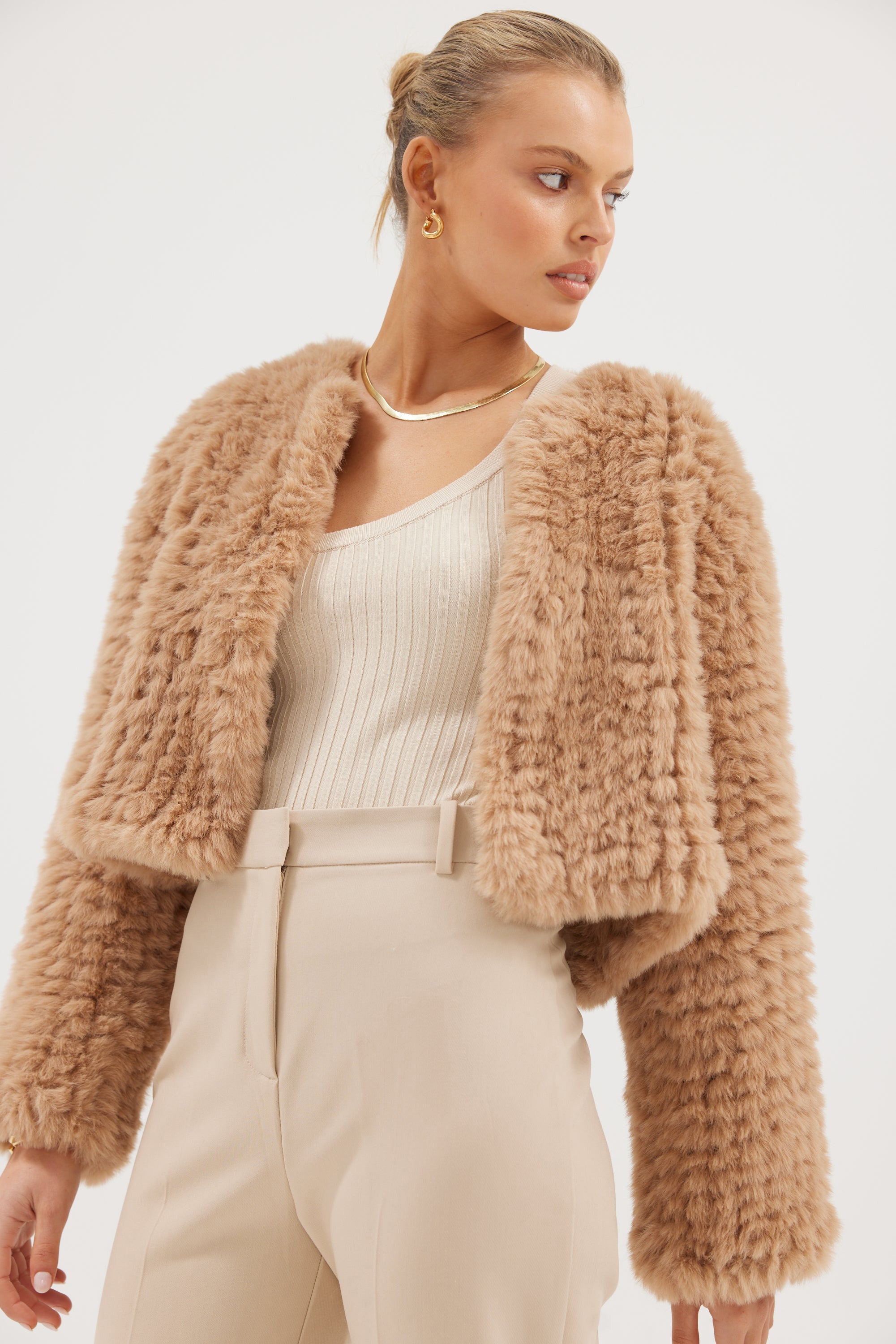 Faux Lola Jacket - Beige JACKET Bubish Luxe