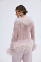 bubish Gigi Sheer Feather Blouse Lilac TOP