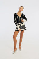bubish Simone Knit Cardigan Black/White TOP