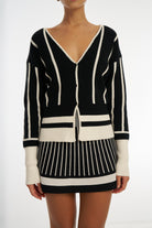 bubish Simone Knit Cardigan Black/White TOP